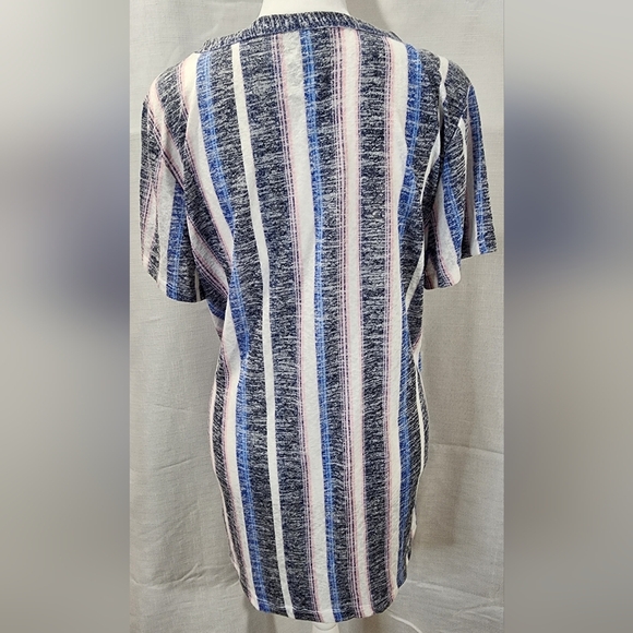 B Collection by Bobeau Crewneck Striped Pullover Top Blue XL NEW - Picture 3 of 7